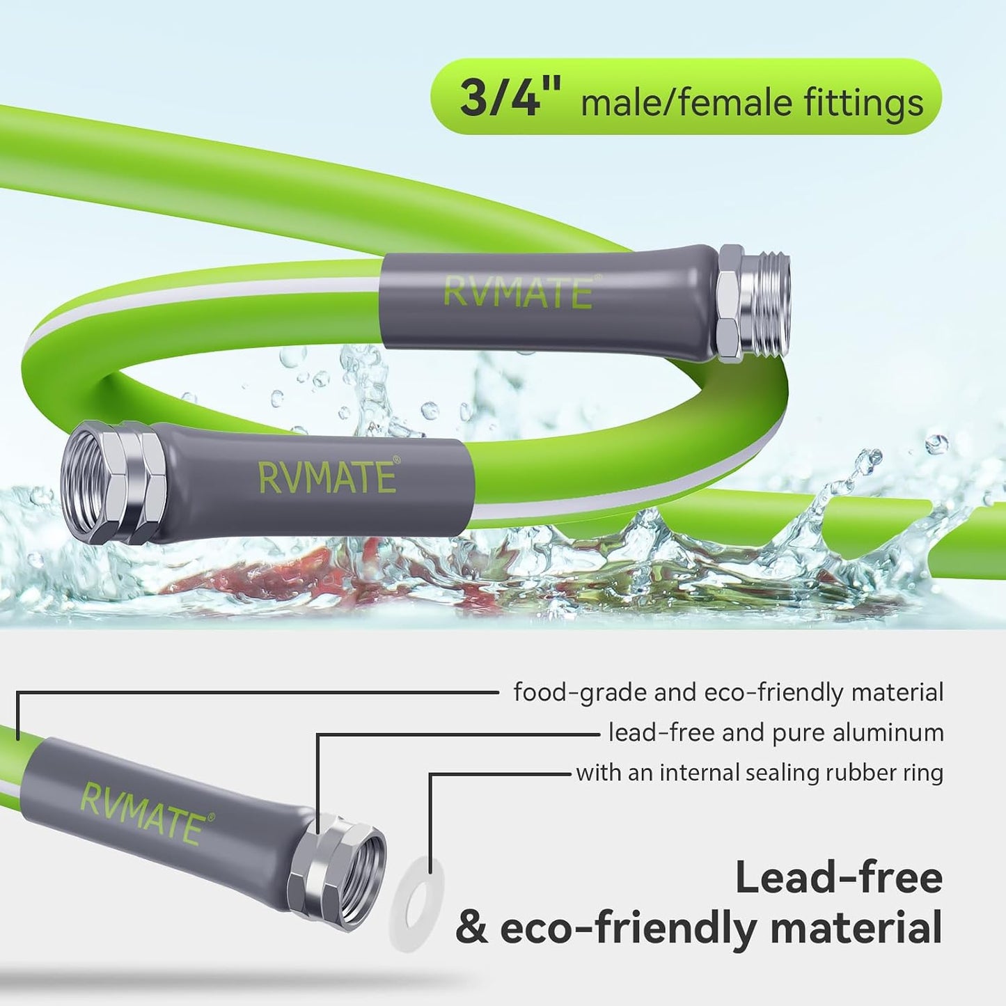 Manguera agua RV 50ft 5/8" sin plomo