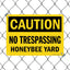 Letrero precaución no trespassing 10x14pulg aluminio