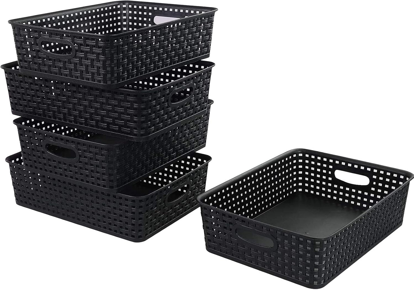 Bandeja almacenamiento papel plástico oficina 5 pack negro