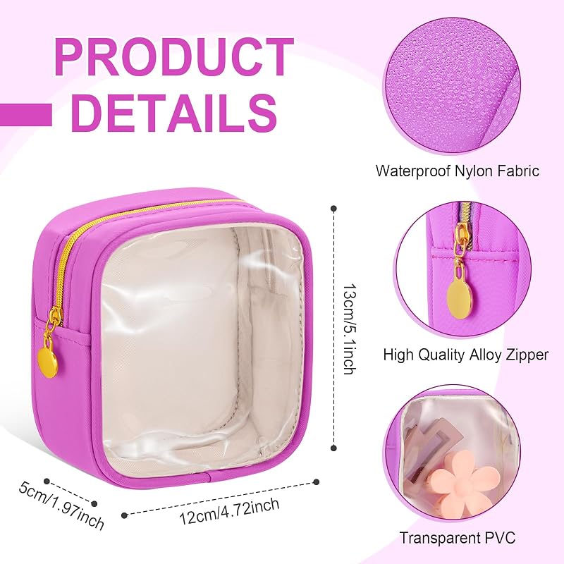 12 Pzas Bolsas Cosméticos Cuadradas con Cremallera Neón