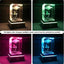 Luz Nocturna Cristal Rosa 3D Regalo para Mujer