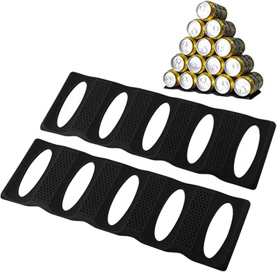 Organiz. latas nevera 2 estantes silicona cocina refrigerador