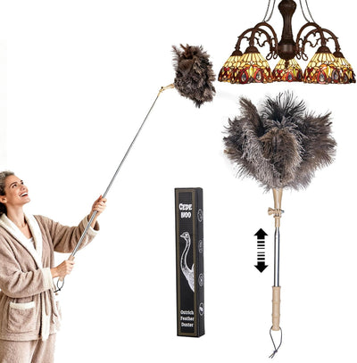 Plumero avestruz extensible 47pulg para techos altos