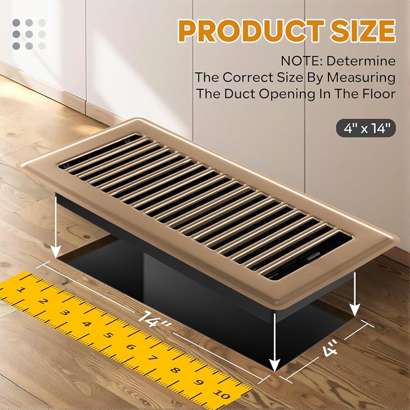 Registro piso 4x14 acero resistente cubiertas ventilación