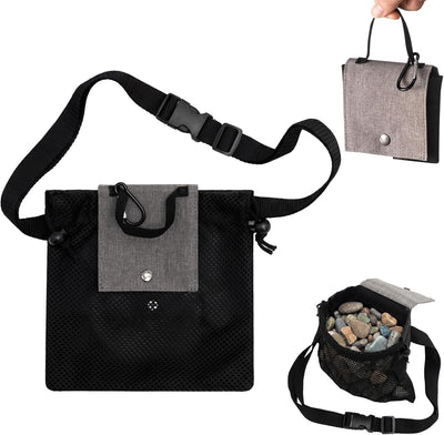 Bolsa plegable malla caza hongos roca ajustable con gancho