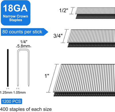 Corona estrecha 1/4 pulg 1200 und acero inox 304 para grapadora