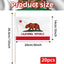 20 Banderas California 5x8" en palo madera