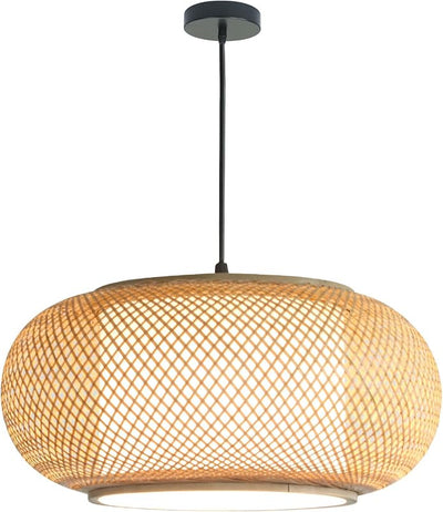 Lámpara colgante bambú estilo campestre bohemio para comedor