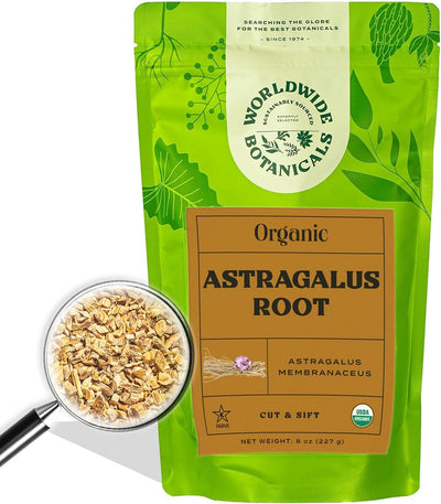 Raíz astrágalo orgánico 8oz corte tamizado