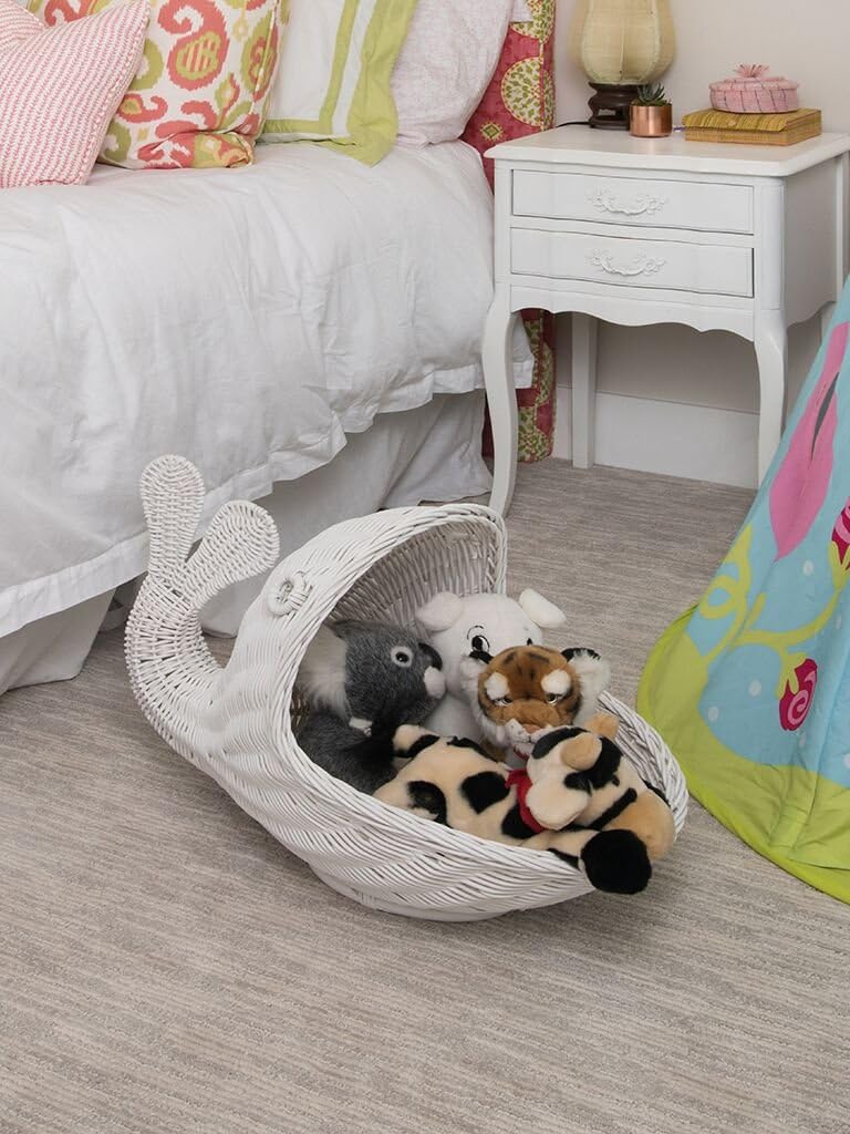 Cesta ballena ratán organiz. hogar blanco