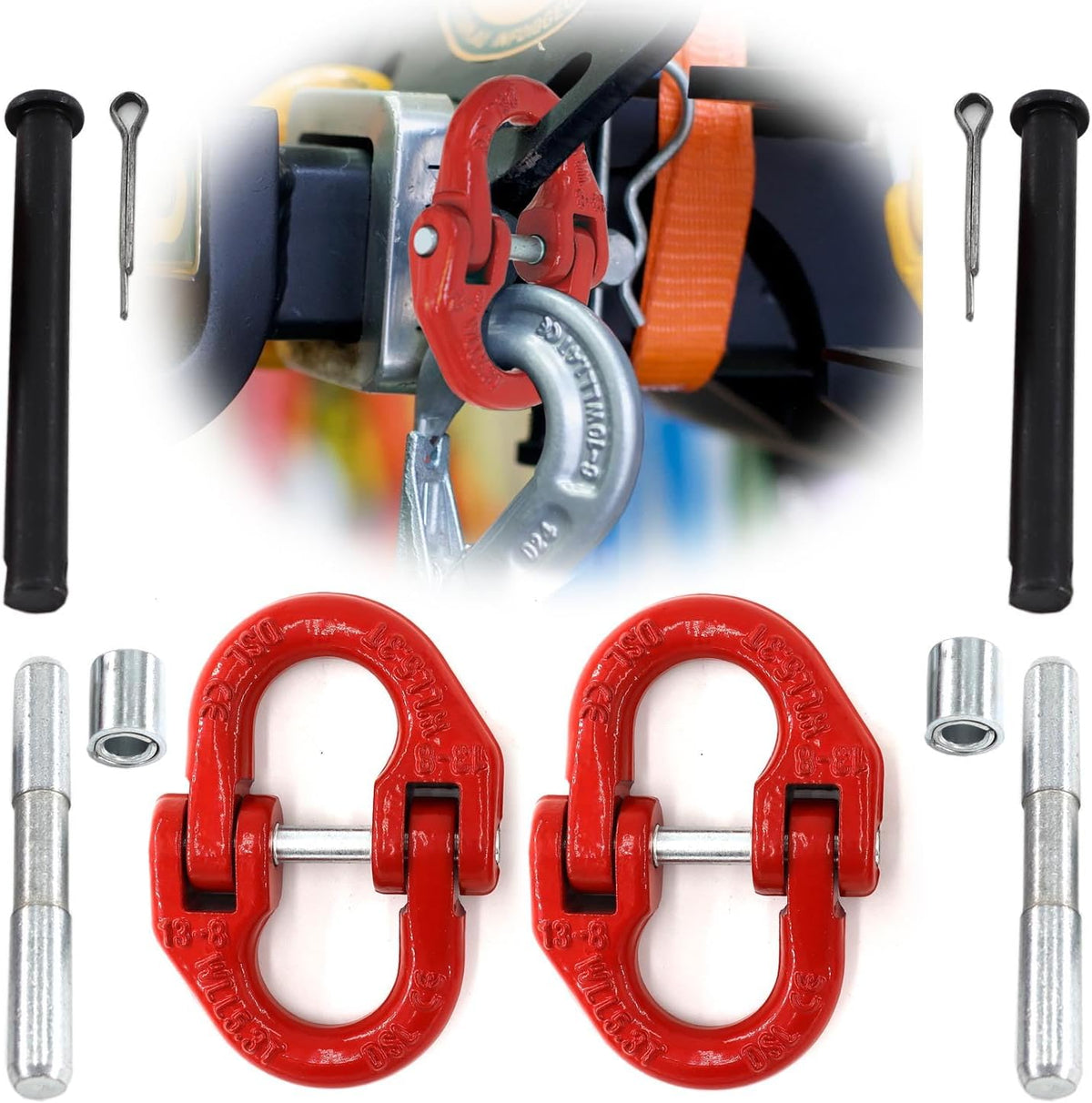 2 Eslabones Hammerlock 1/2pulg 12000lb Conector Cadena G80