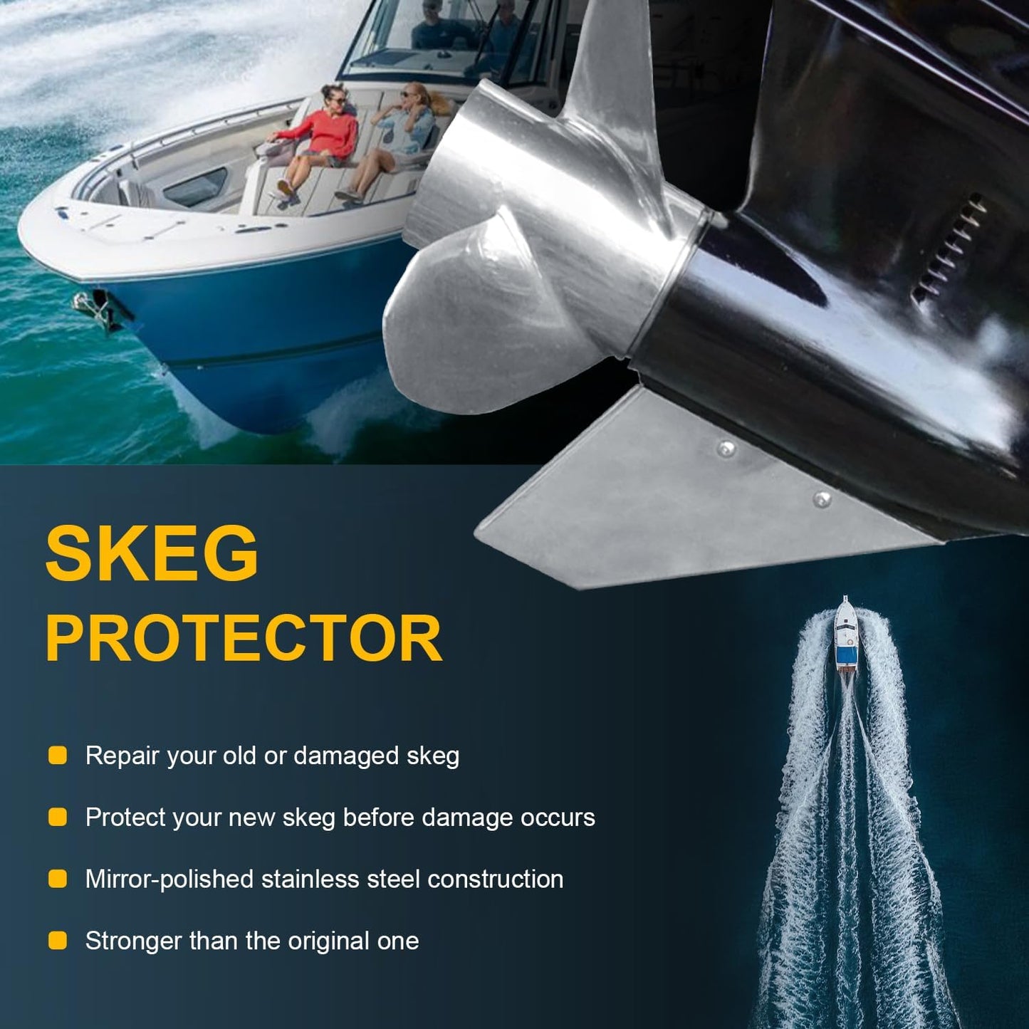 Protector Skeg para Motores Mercury Suzuki Yamaha Intraborda