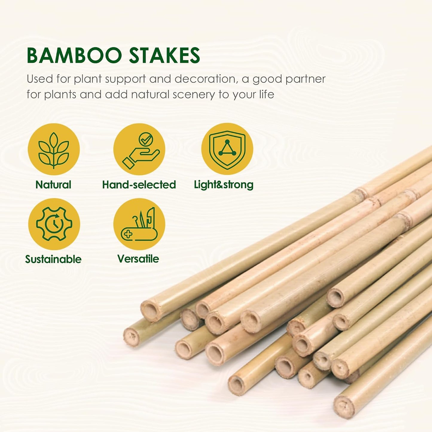 Varillas bambú para plantas en maceta pack 30