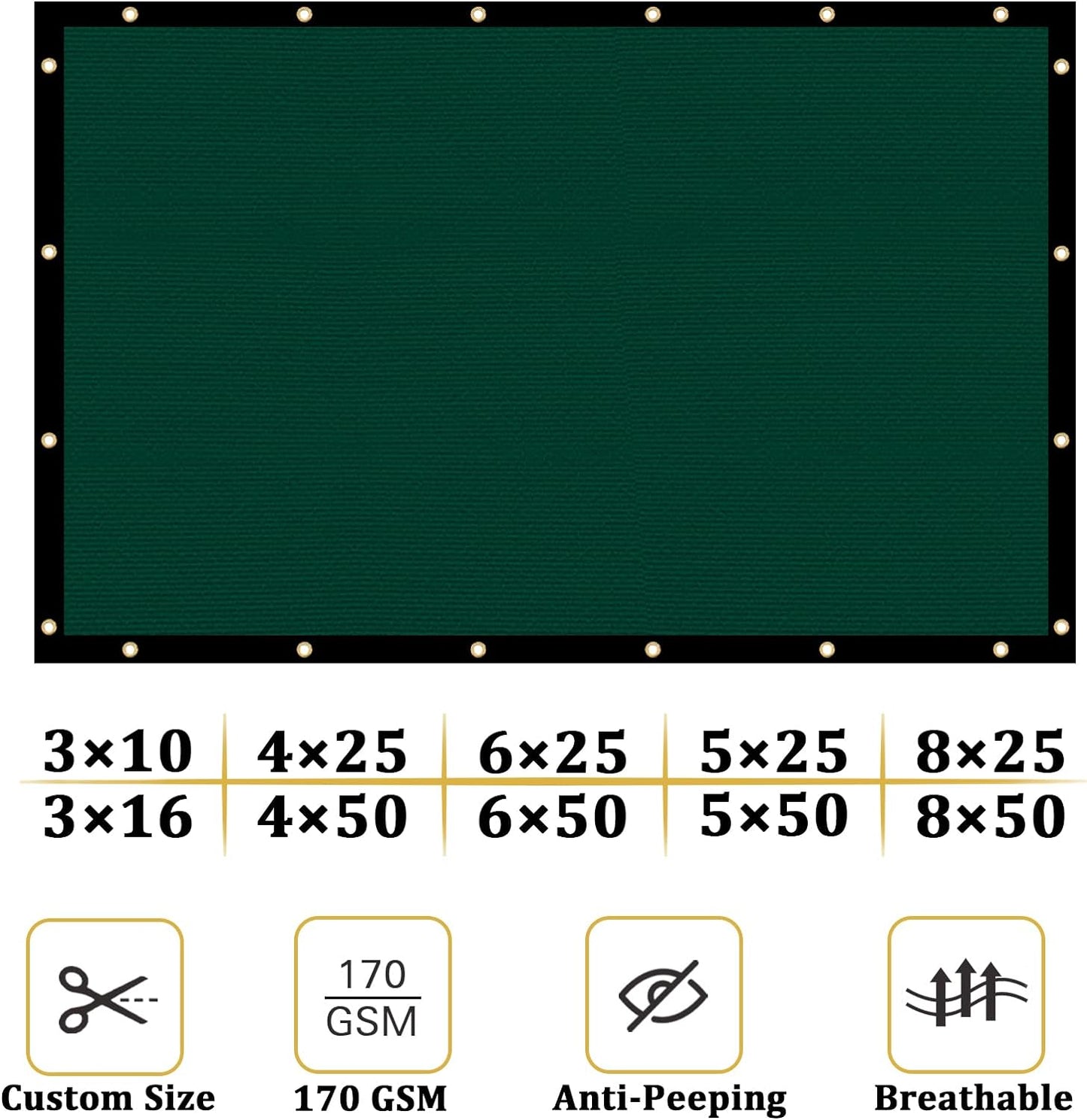 Malla privacidad valla 5x50ft resistente color verde