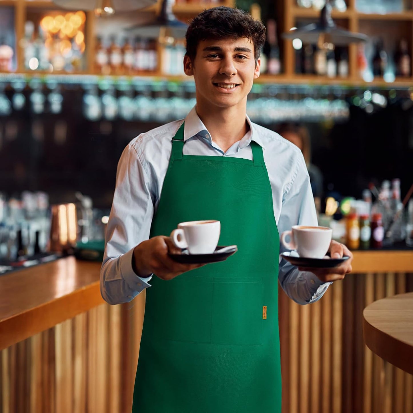Delantal con bolsillos para cocina trabajo chef