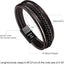 Pulsera cuero vacuno con hebilla multi capa hombre