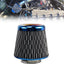 Filtro aire cono redondo 3" flujo alto azul estilo carbón