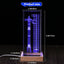 Lámpara cristal cohete 3D luz nocturna regalo espacio