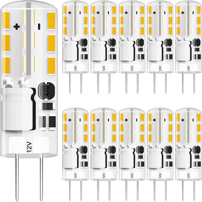 Bombilla LED G4 1.5W 12V base bi-pin luz candelabro blanco cálido