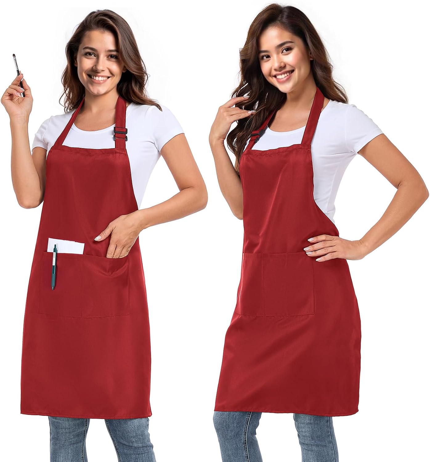 2 Delantales Ajustables con Bolsillos Impermeables Hombre Mujer
