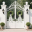 Cinta corona puerta 60" bandas bohemias a rayas blancas