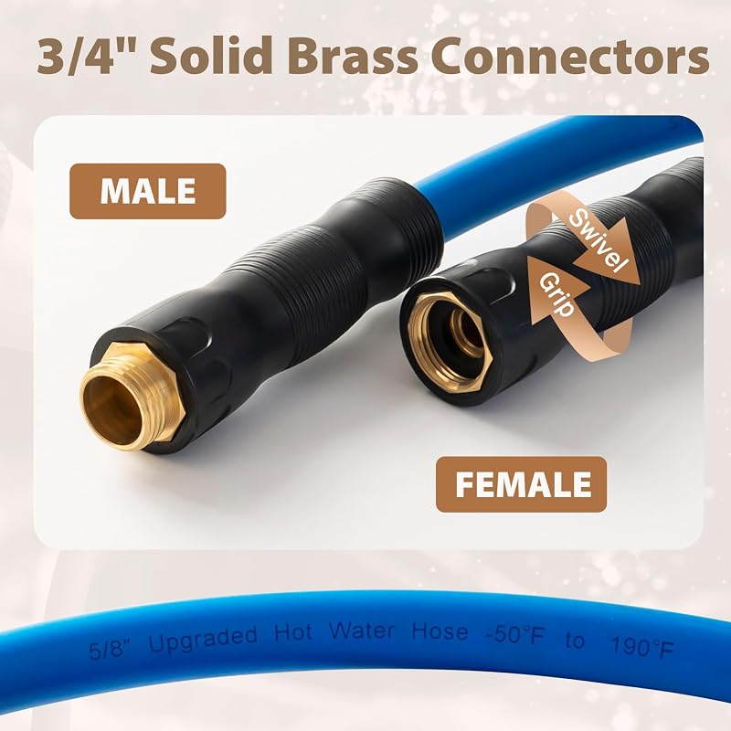 Manguera agua fría/caliente 75ft -50℉ a 190℉ flexible 600psi