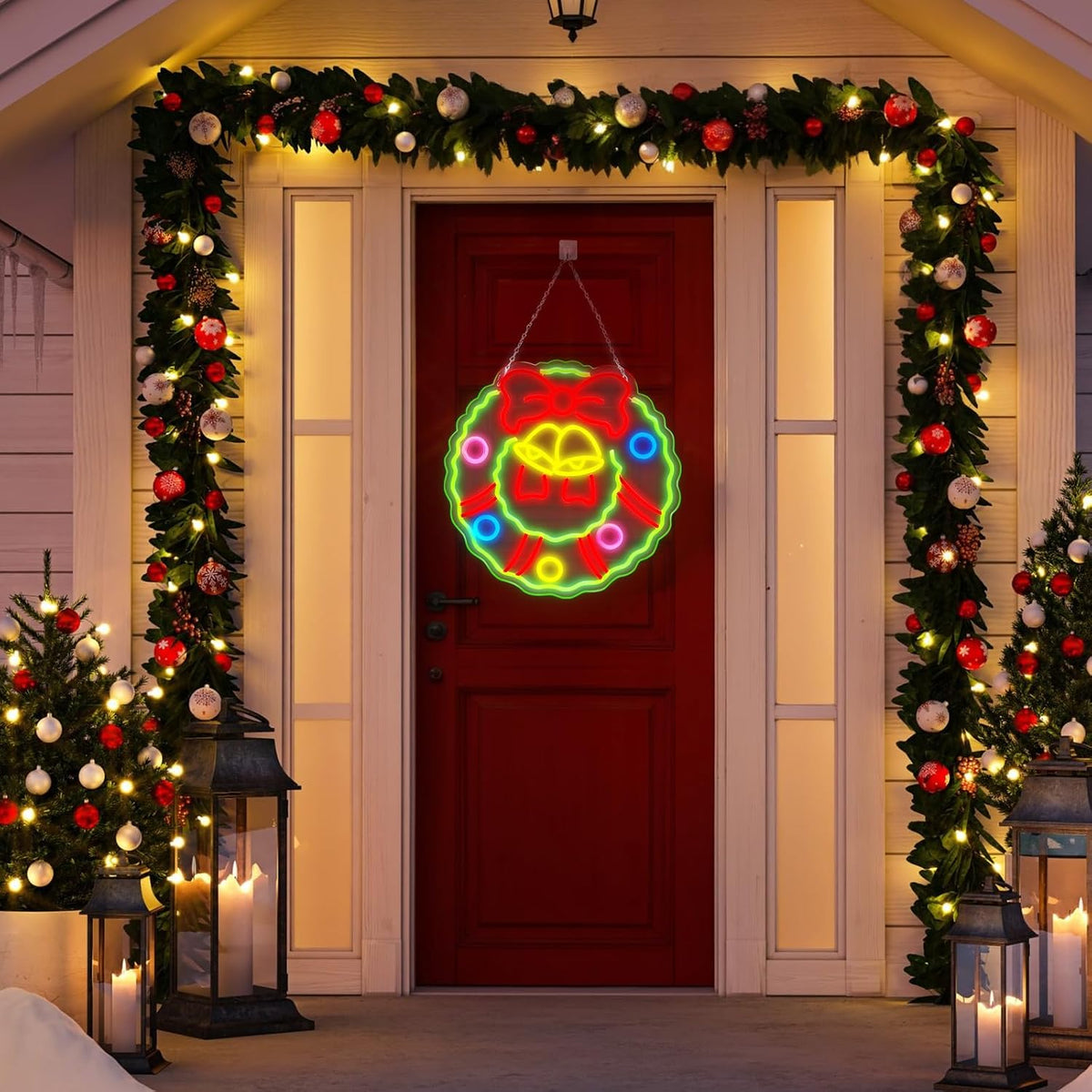 Letrero neón LED USB Navidad 12.6pulg regulable