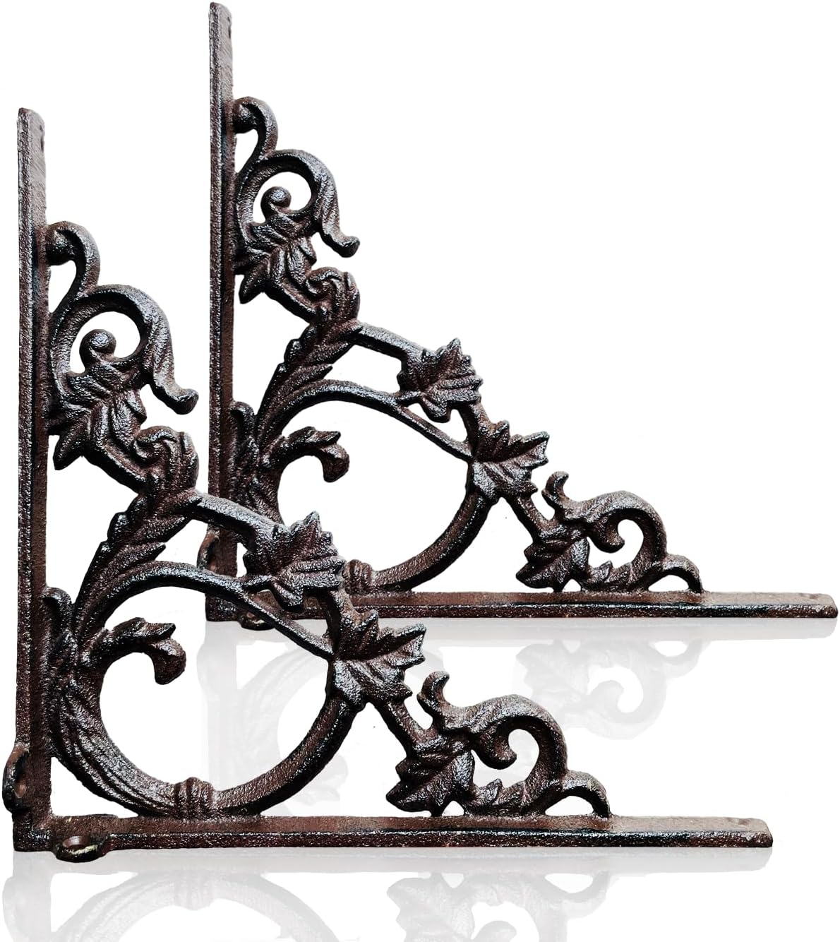 Soportes hierro forjado decoración pared 9x9pulg