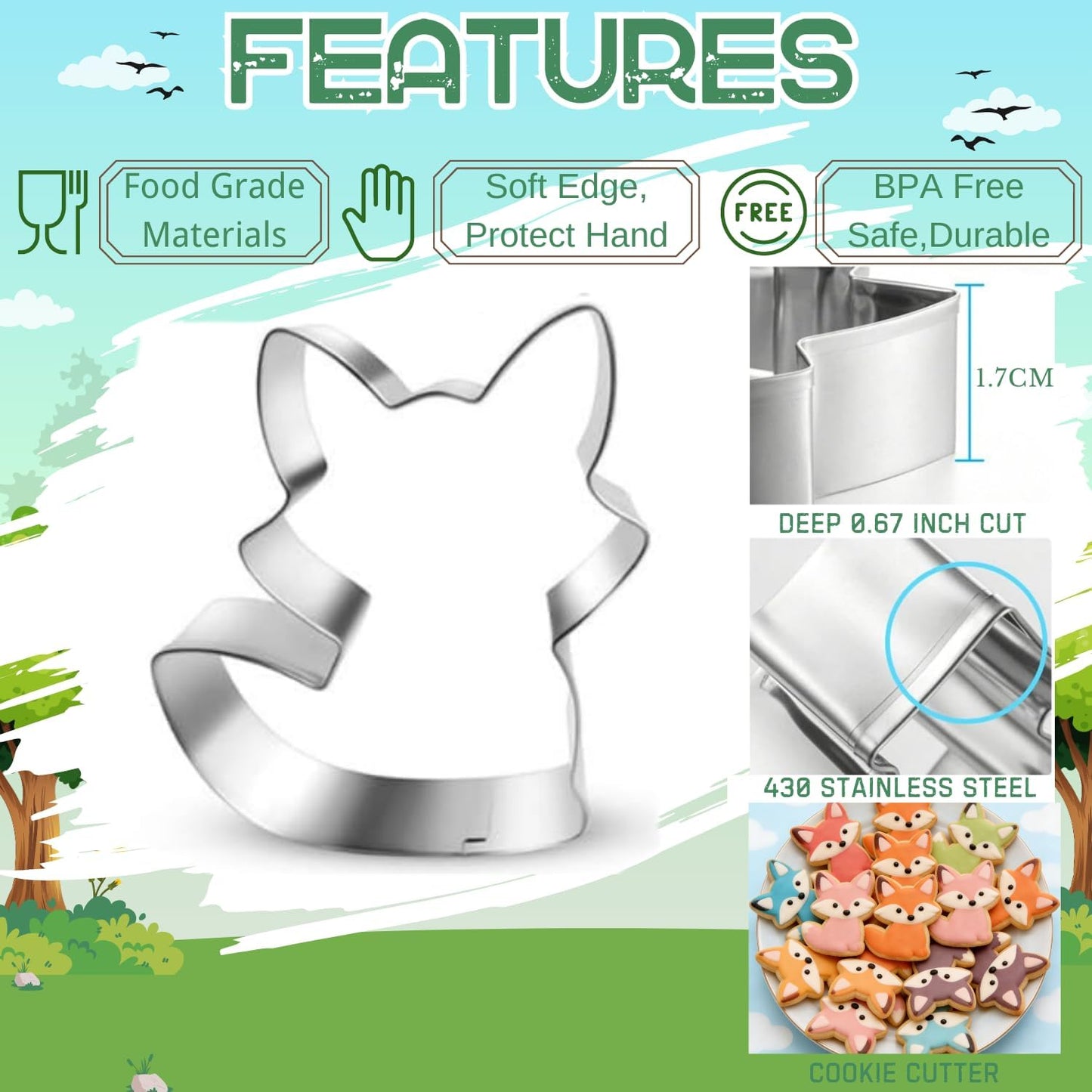 Set 10 cortadores galletas animales acero inox