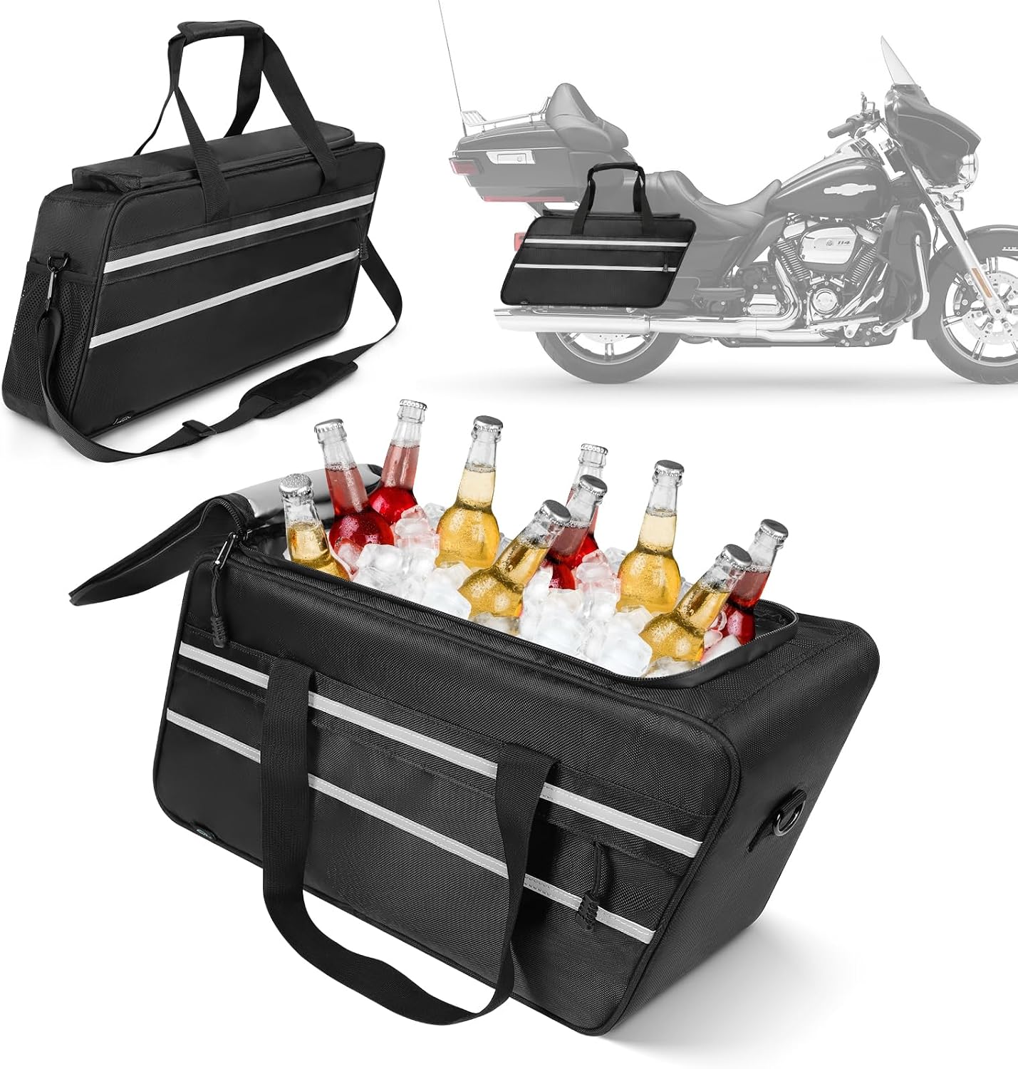 Bolsa forro refrigerador sillín Harley 1993-24 con correa