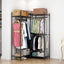 Perchero alambre 60.7pulg negro estantes ajustables