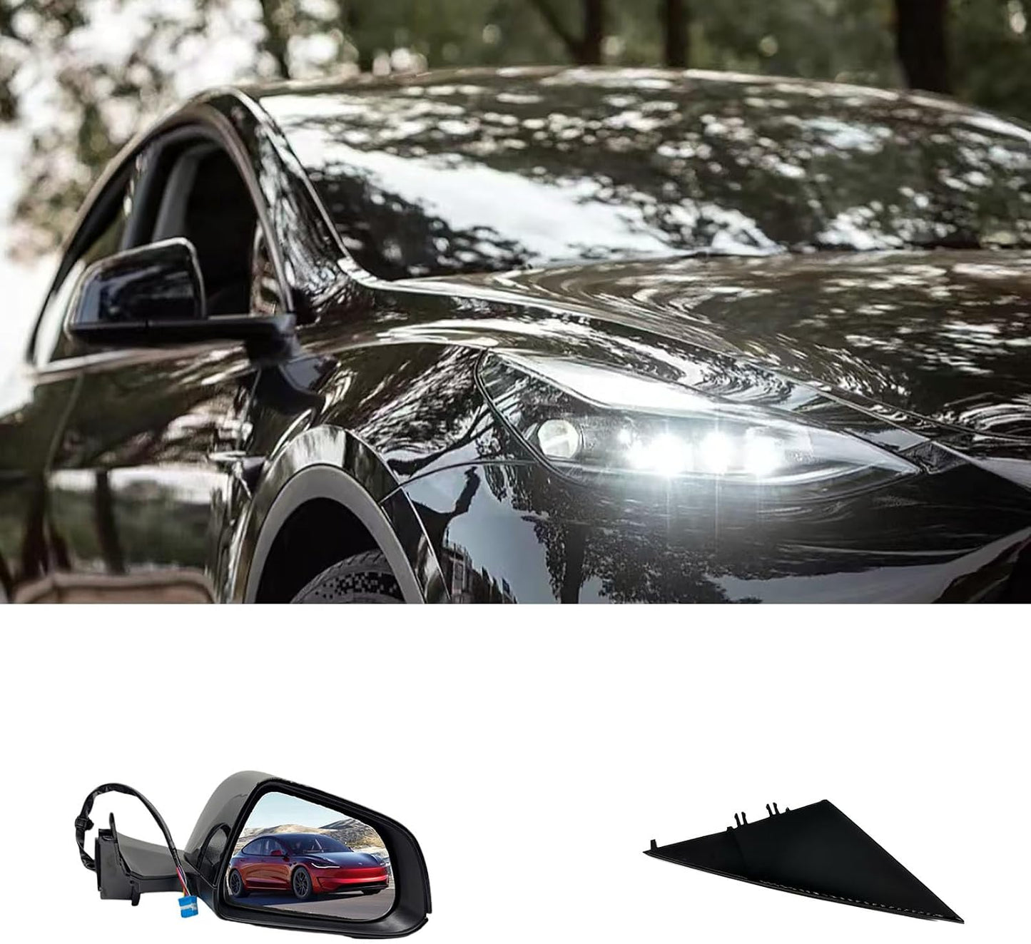 Espejo lateral derecho Tesla Model 3 2017-24 negro