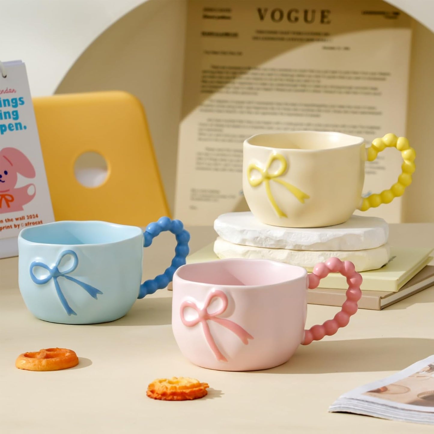 Juego tazas café coqueta amarilla con platillo 12oz