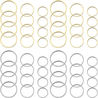 80 Pzas Aretes Circulares para Joyas 3 Tamaños 2 Colores