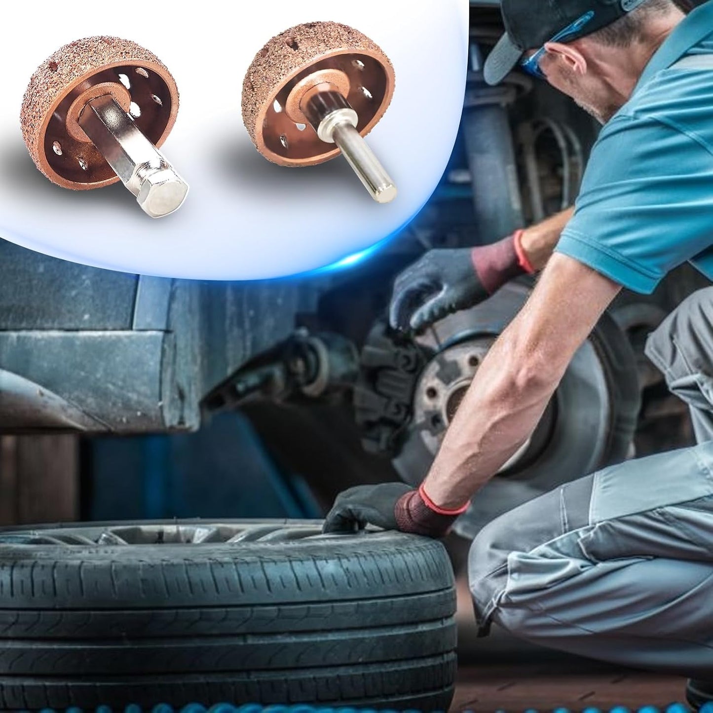 2 Ruedas pulido automático 1.496" para neumáticos