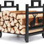 Estante hierro soporte leña chimenea resistente