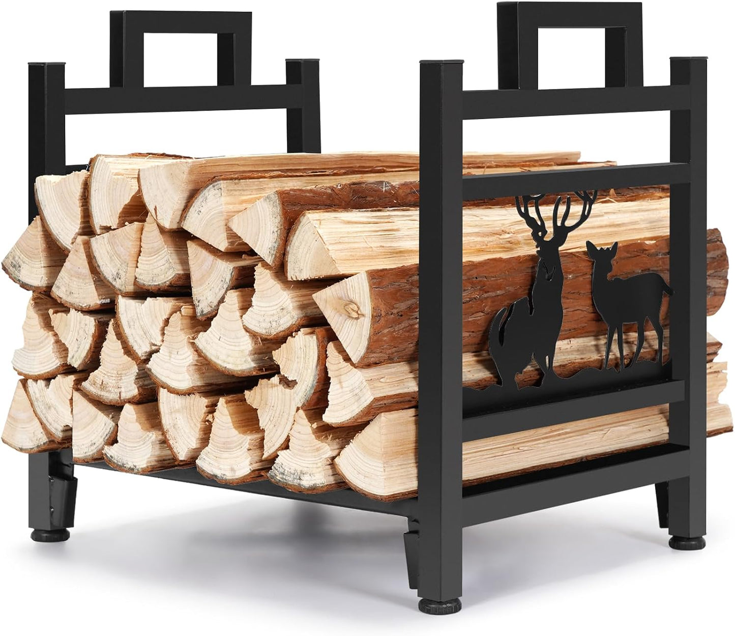 Estante hierro soporte leña chimenea resistente