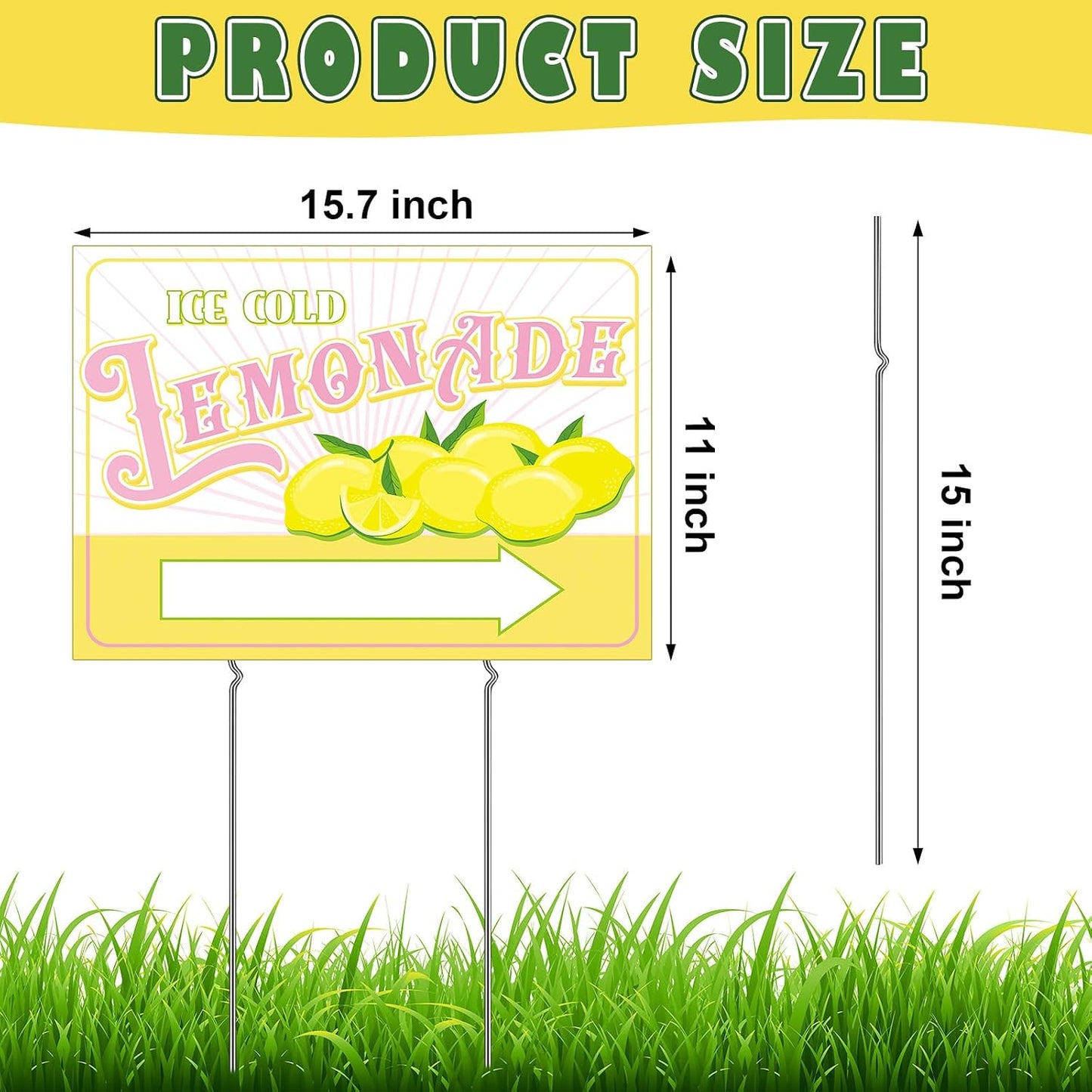 3 Set Letreros Limonada 16x12" Estilo Novel