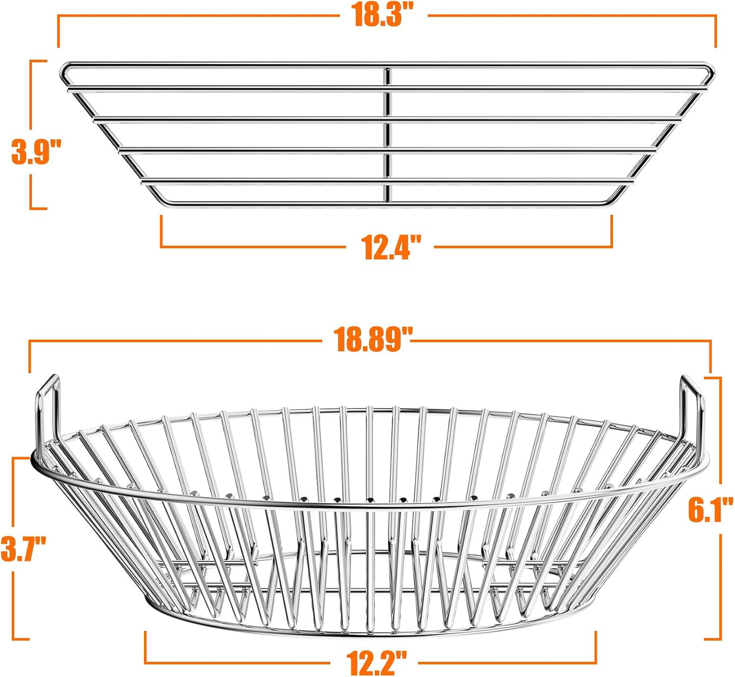 Canasta cenizas acero inox asas para parrilla Kamado Joe