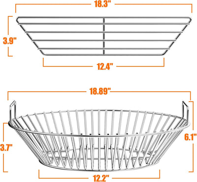 Canasta cenizas acero inox asas para parrilla Kamado Joe