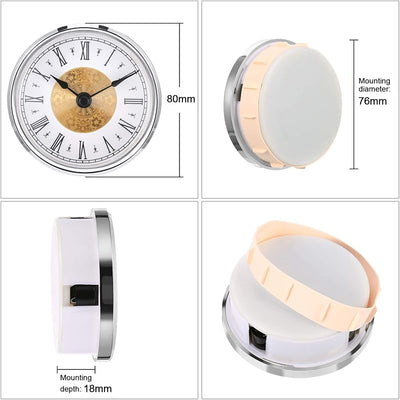 Inserto reloj 3.150pulg movimiento cuarzo ribete plateado