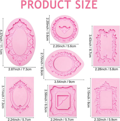 Moldes de chocolate vintage para fondant, juego de 7 piezas