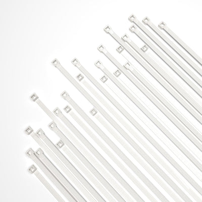 100 Bridas Blancas 4" 18lb Material Nailon Resistente UV