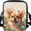 Bolso hombro cruzado mujer patrón caballo corgi mariposa