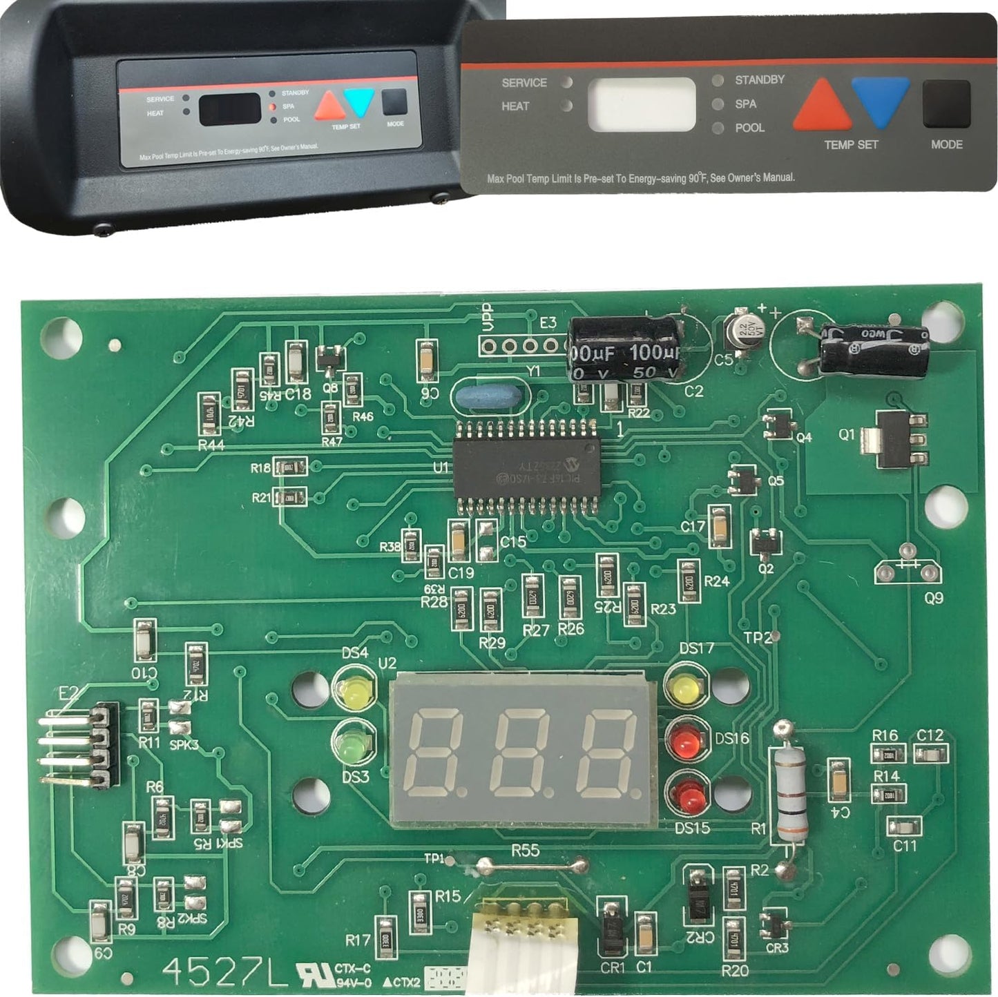 Tablero repuesto interruptor membrana Hayward H350FDPL