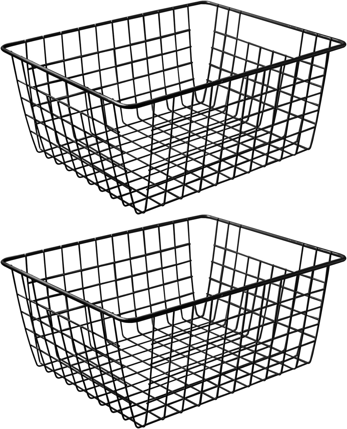 Cestas alambre negro para congelador 14" set 2
