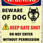 Letrero Beware of Dog Metal Estaño 8x12pulg Pared Estilo Retro
