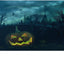 Tabla cortar vidrio templado Halloween calabaza azul