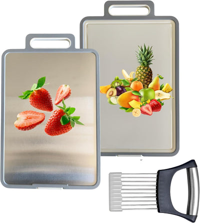 Tabla cortar acero inox doble cara gris