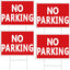4 Letreros No Estacionamiento 12x16" Doble Cara con Poste